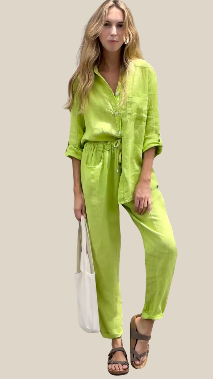 Chiara- Set di camicia e pantaloni in lino