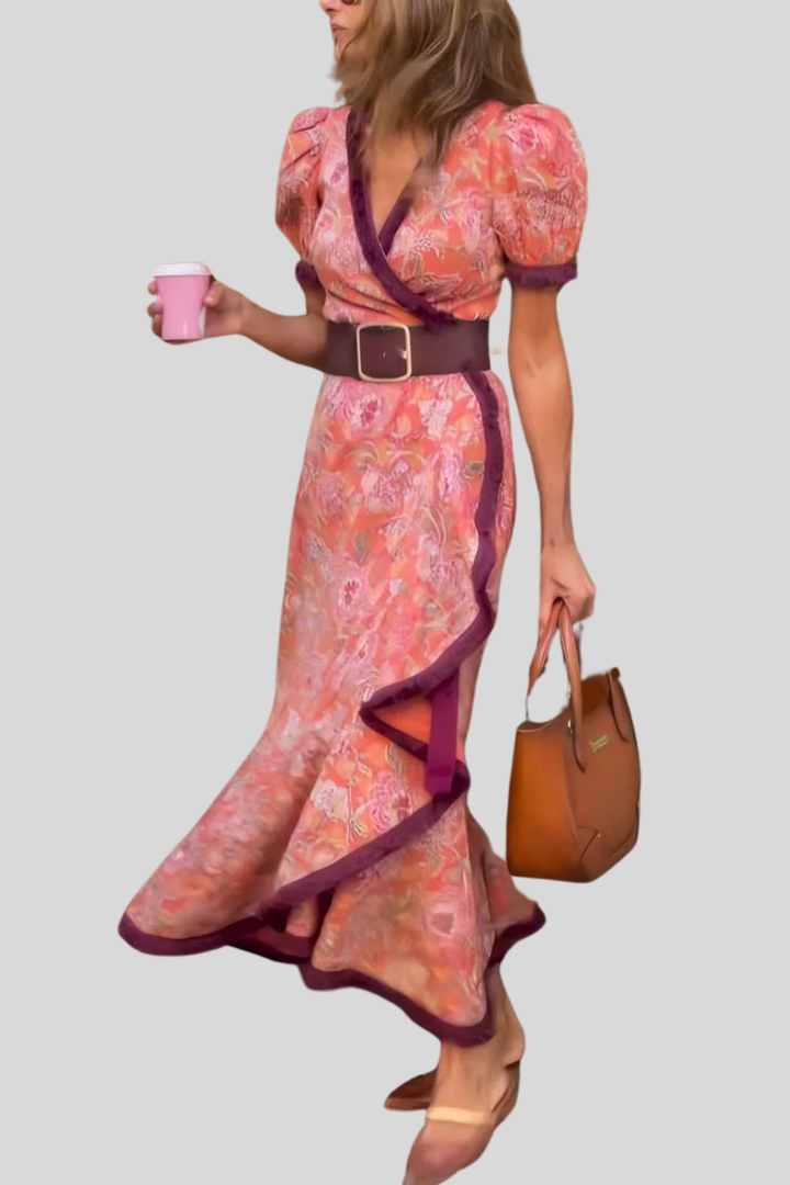 Bellina™ – Maxi abito elegante a maniche corte :
