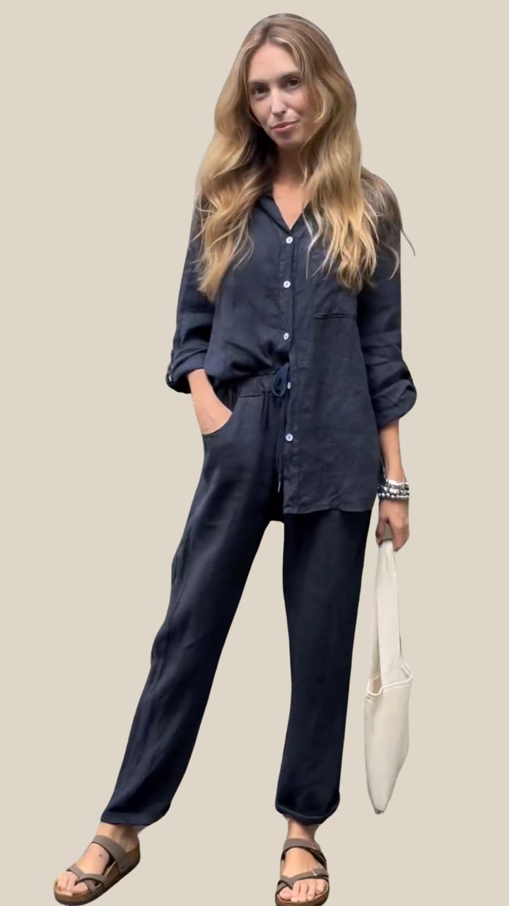 Chiara- Set di camicia e pantaloni in lino