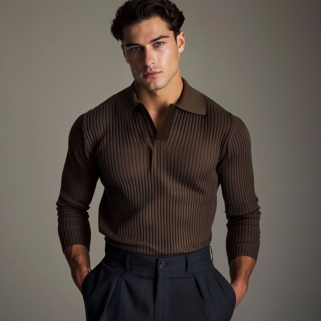 Stefano polo in maglia a coste