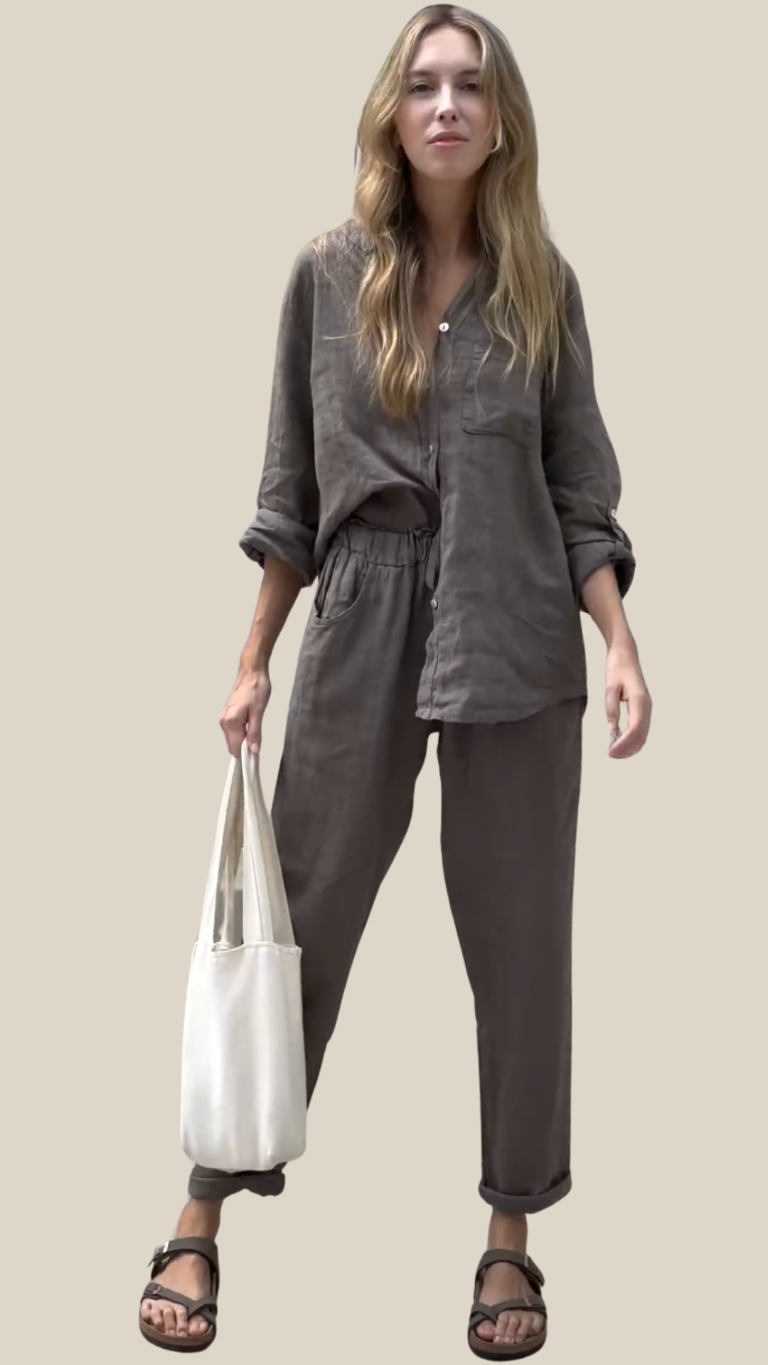 Chiara- Set di camicia e pantaloni in lino