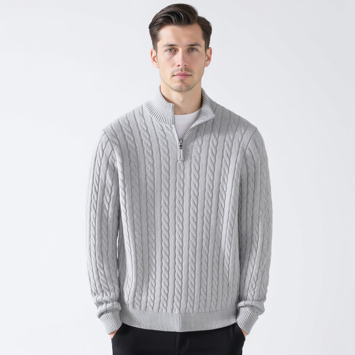 Enzo Vallini - Maglione a Treccia con Zip