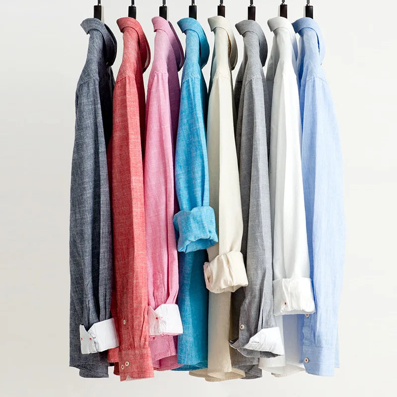 Camicia Vallini in lino Gossamer traspirante