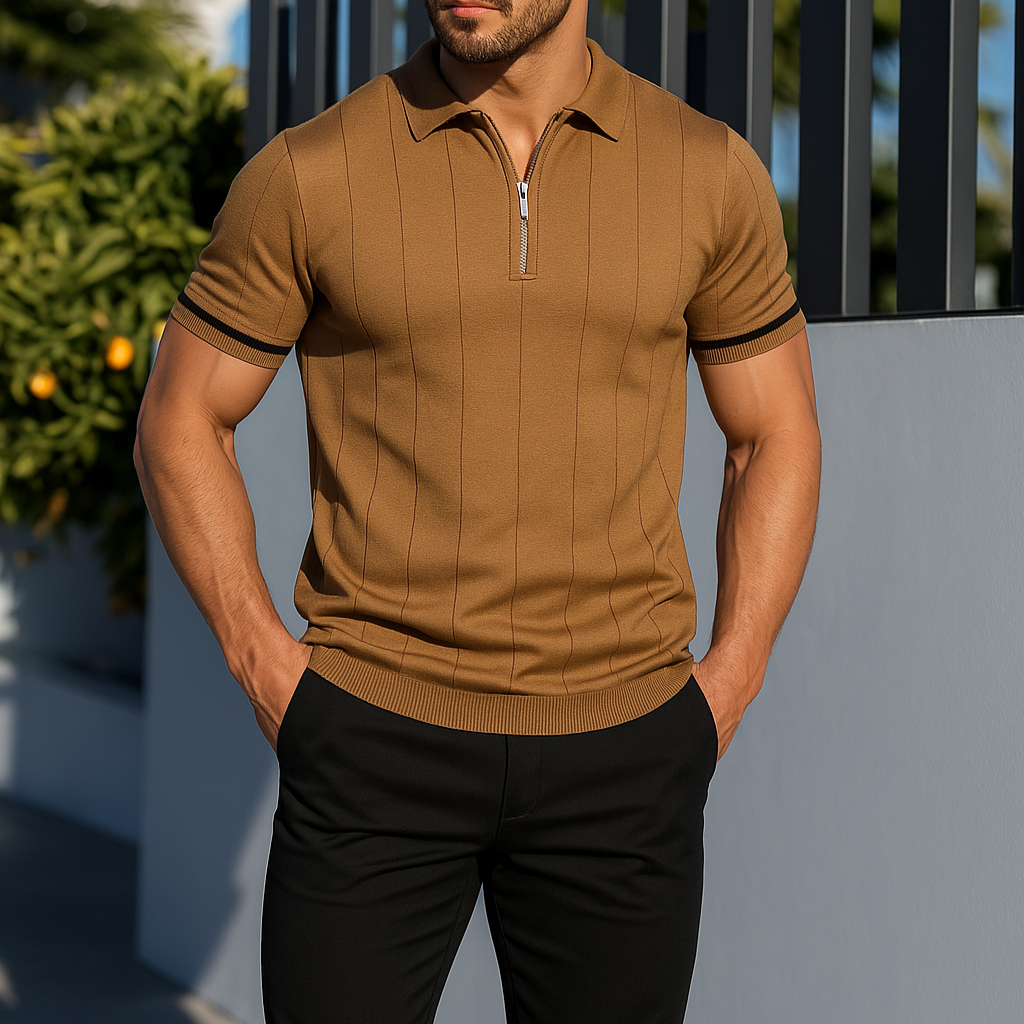 Polo Lugano retrò con mezza zip