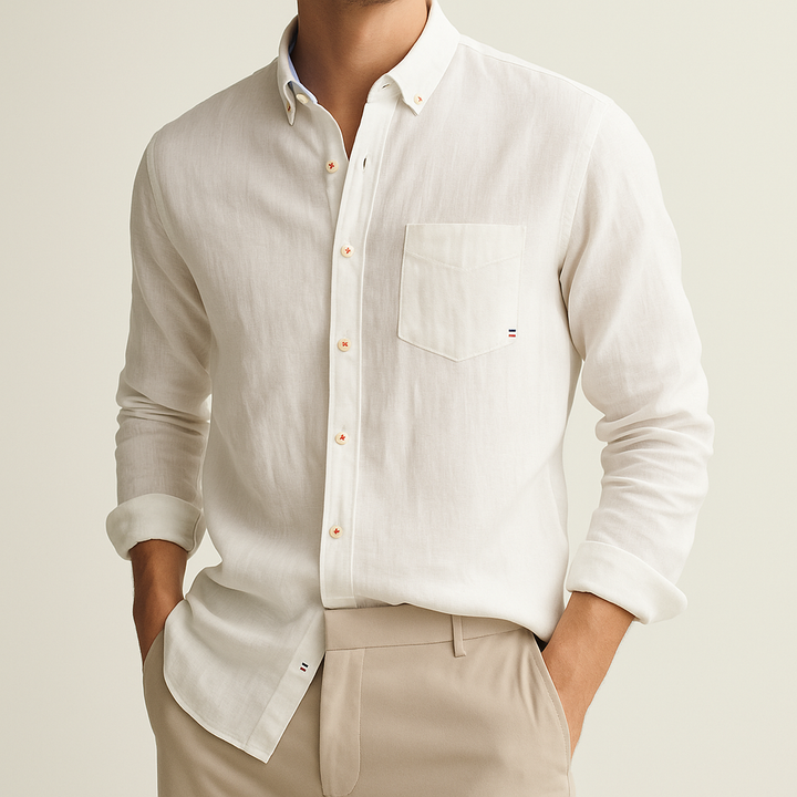 Camicia Vallini in lino Gossamer traspirante