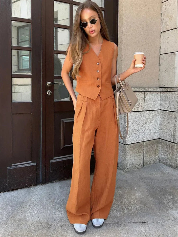 Lina – Elegante completo due pezzi in lino