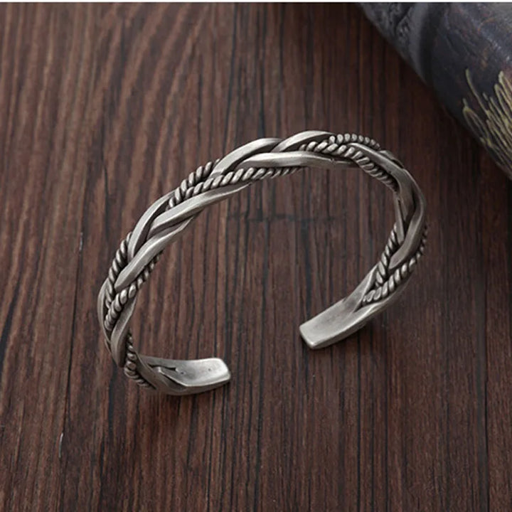 Titan Craft-Bracciale rigido intrecciato in argento sterling