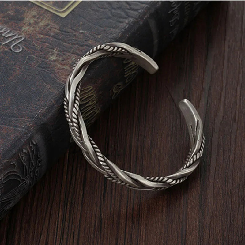 Titan Craft-Bracciale rigido intrecciato in argento sterling