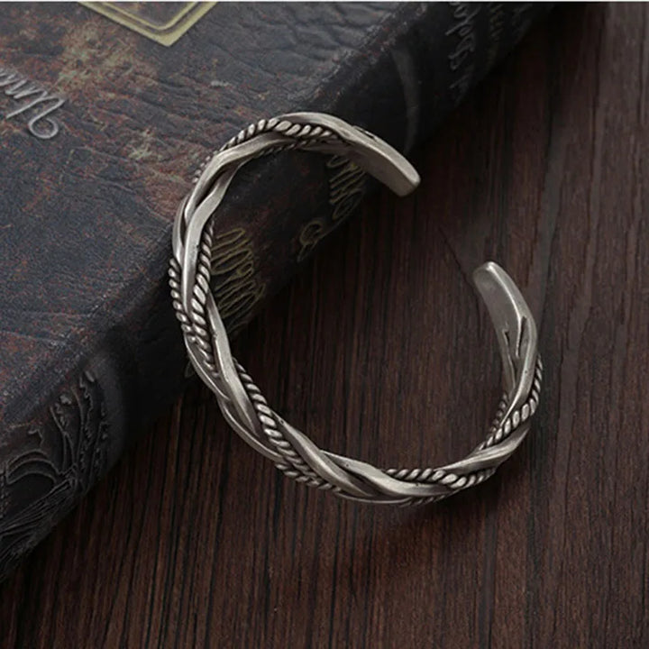 Titan Craft-Bracciale rigido intrecciato in argento sterling