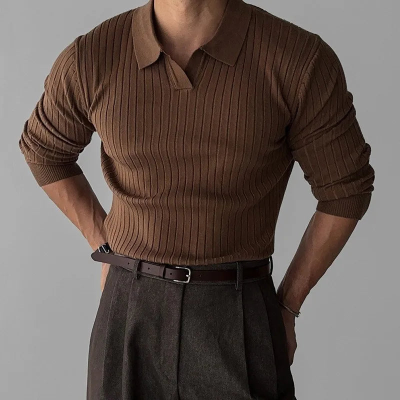 Stefano polo in maglia a coste