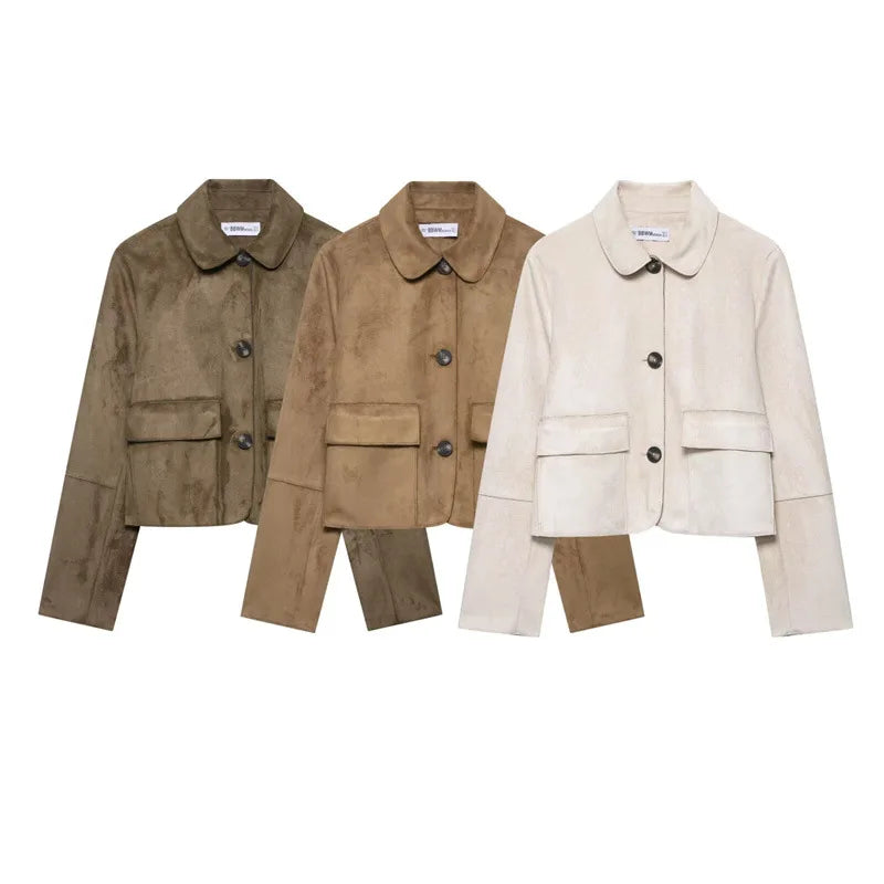 Chiara Valli – Giacca Cropped in Suede