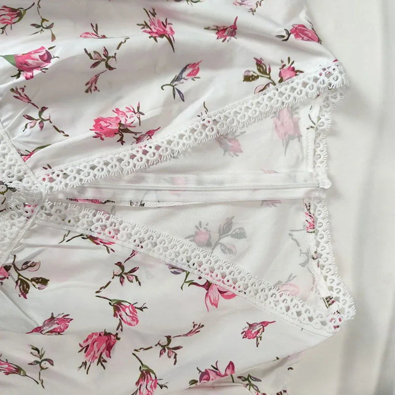 Dina - Abito elegante e morbido con stampa floreale e scollo a V