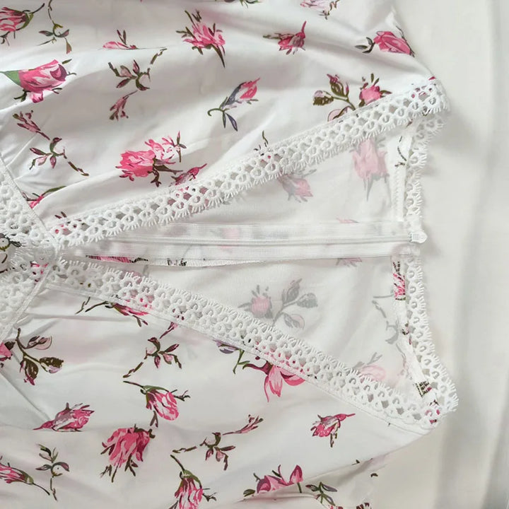 Dina - Abito elegante e morbido con stampa floreale e scollo a V