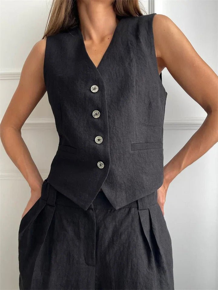 Lina – Elegante completo due pezzi in lino