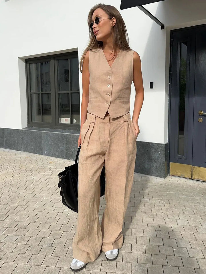 Lina – Elegante completo due pezzi in lino