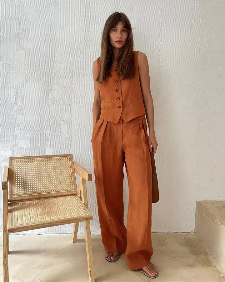 Lina – Elegante completo due pezzi in lino