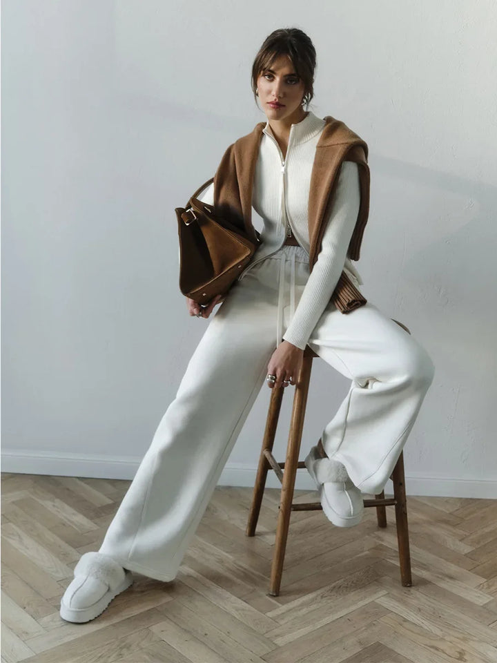 Livia – Cardigan Zip Doppiato in Cotone