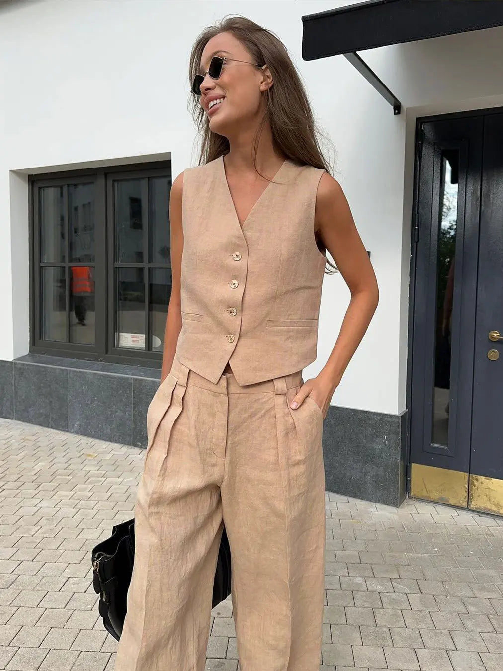 Lina – Elegante completo due pezzi in lino