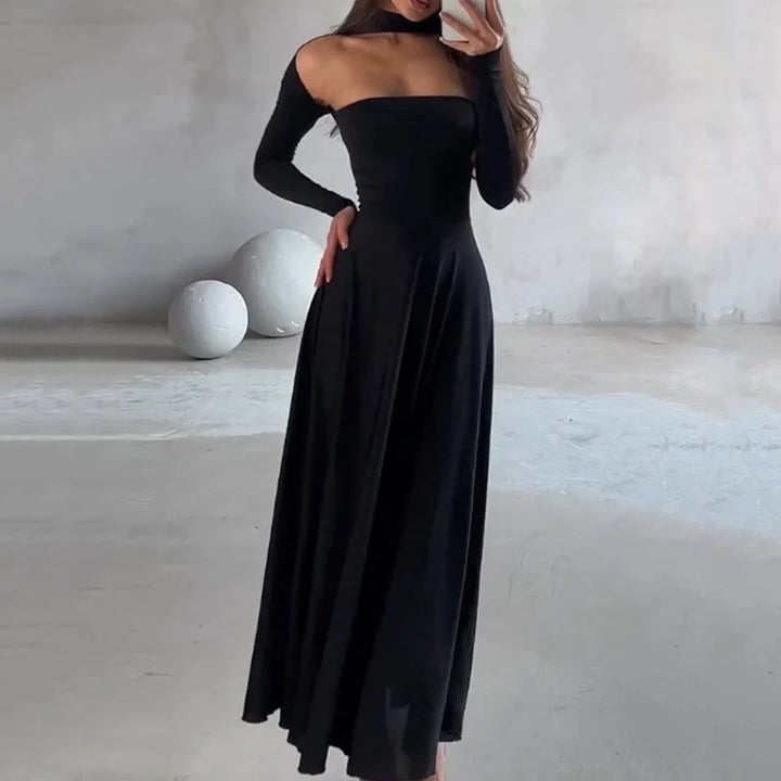 SY – Abito elegante a maniche lunghe tinta unita