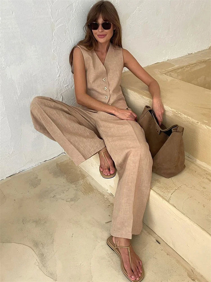 Lina – Elegante completo due pezzi in lino