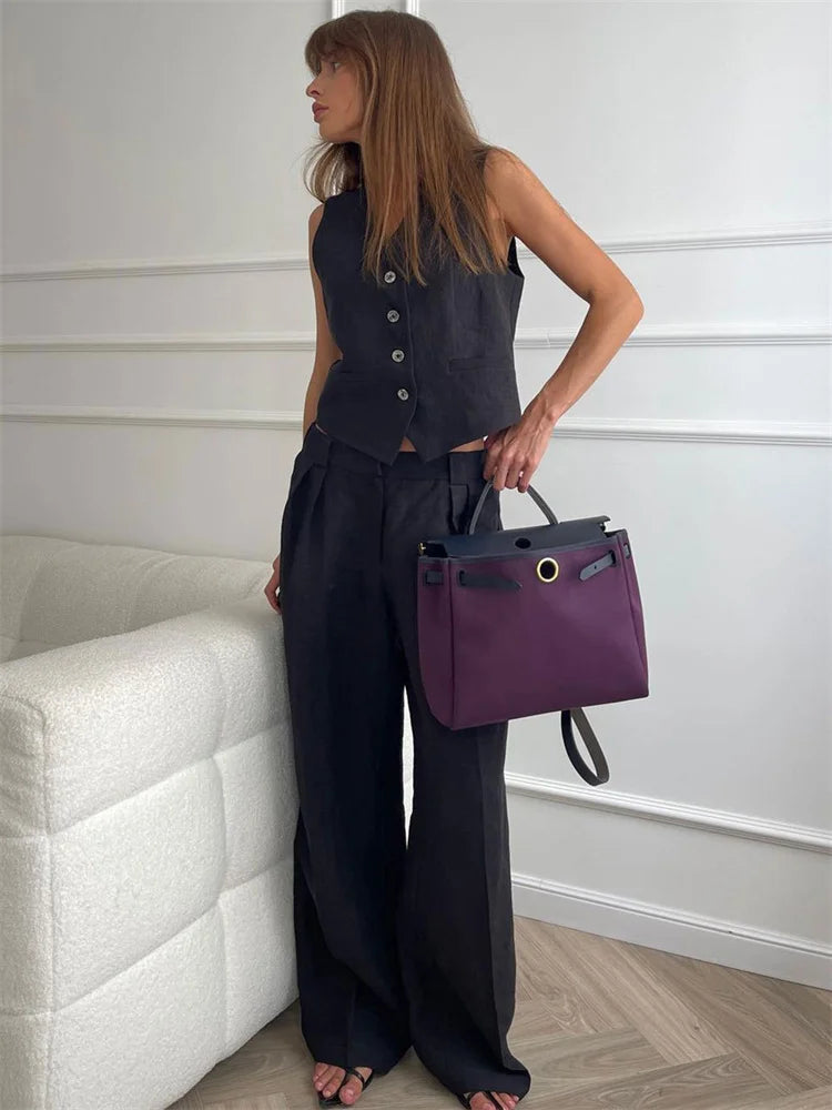 Lina – Elegante completo due pezzi in lino