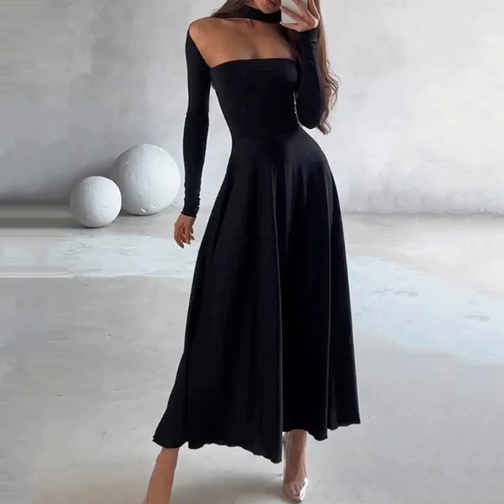 SY – Abito elegante a maniche lunghe tinta unita