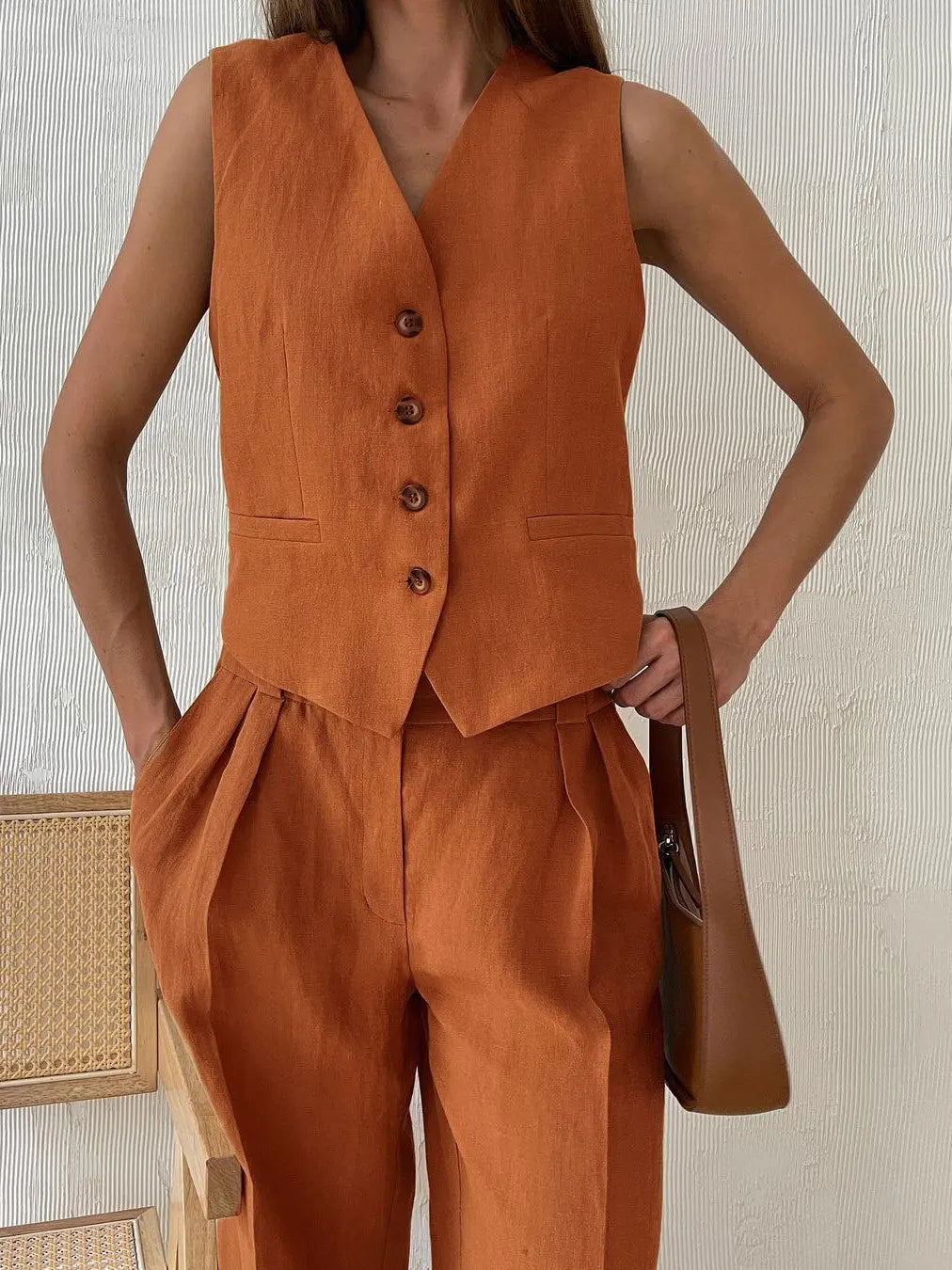 Lina – Elegante completo due pezzi in lino