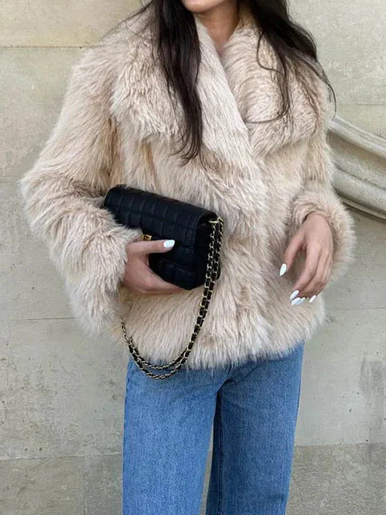 Arloa Cropped Faux Fur Jacket