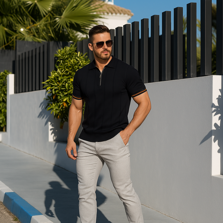 Polo Lugano retrò con mezza zip