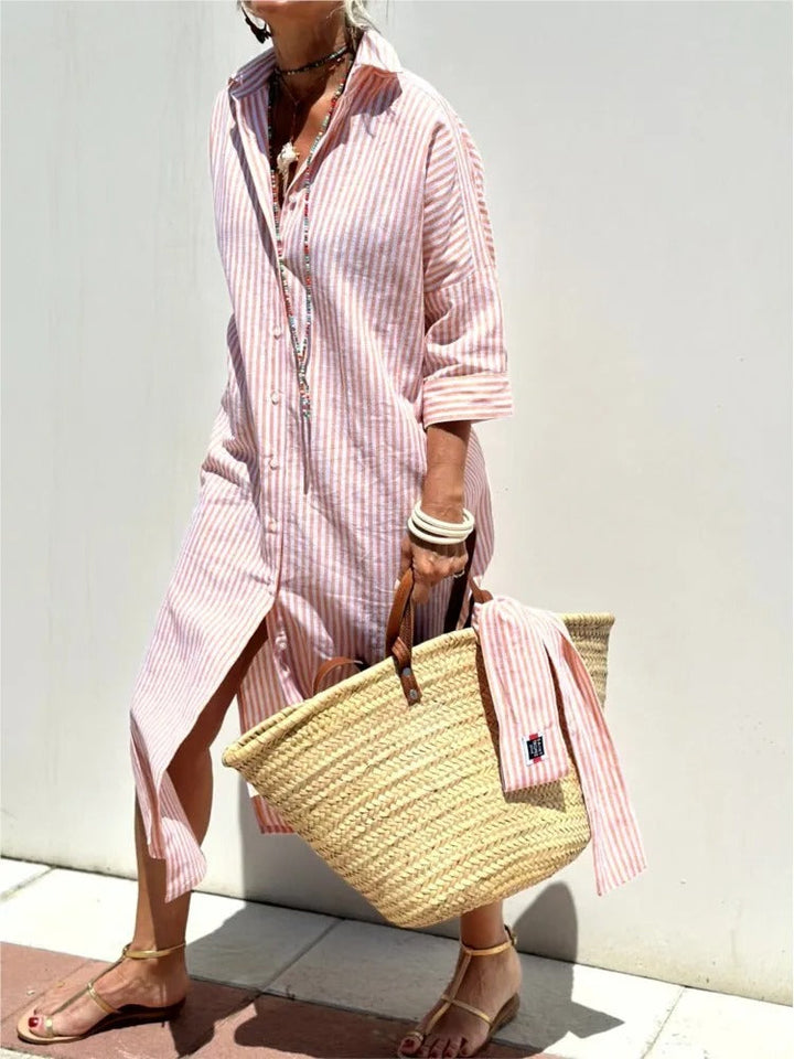 Marinella – L’abito camicia a righe
