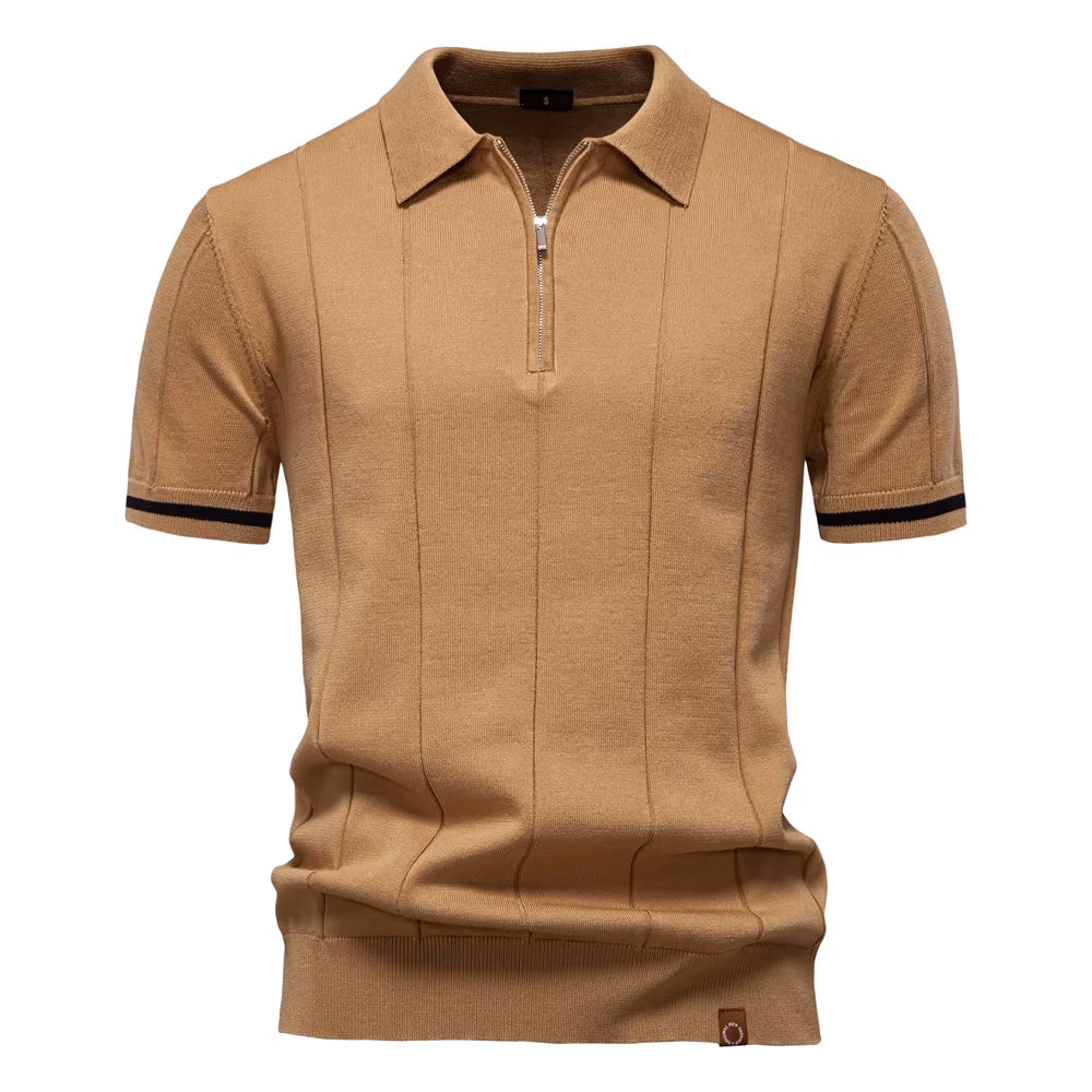Polo Lugano retrò con mezza zip
