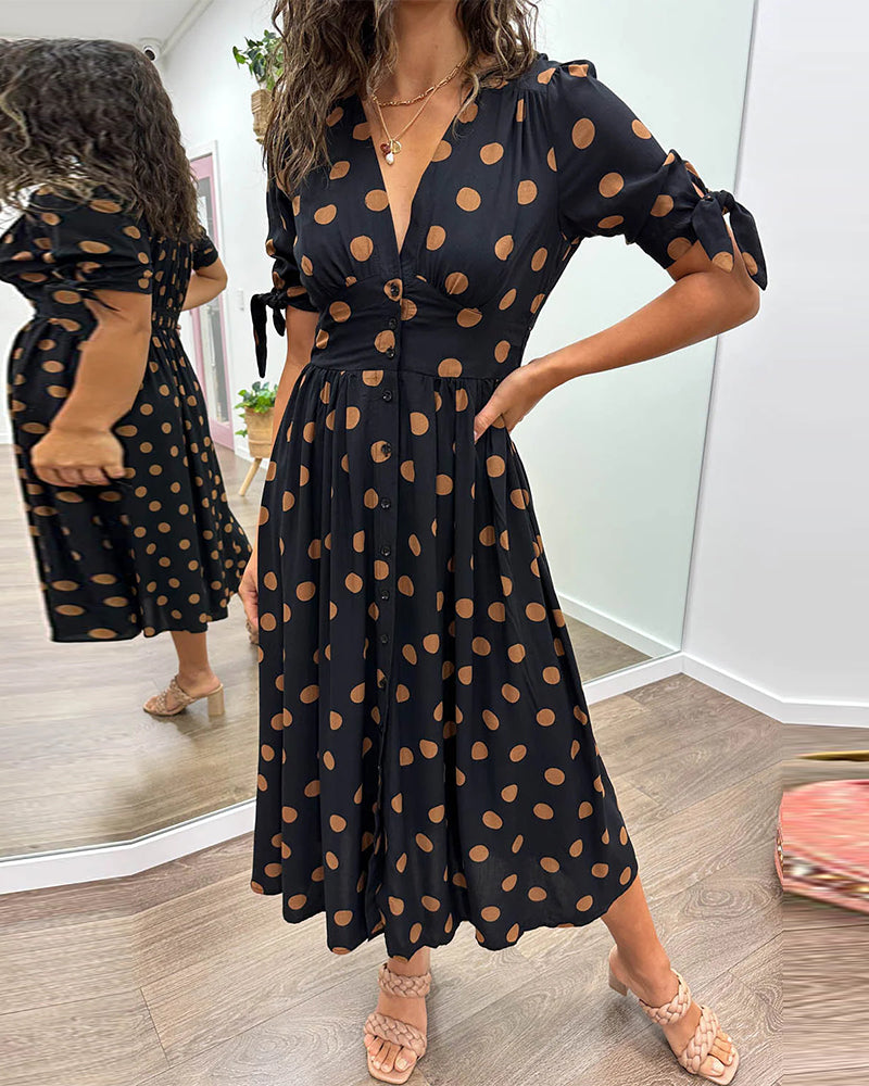 Grace™ | Abito con scollo a V e pois