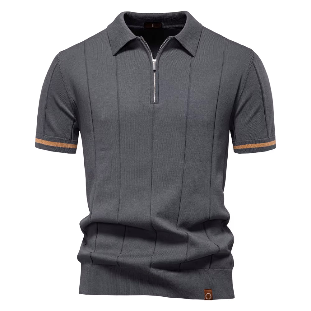 Polo Lugano retrò con mezza zip