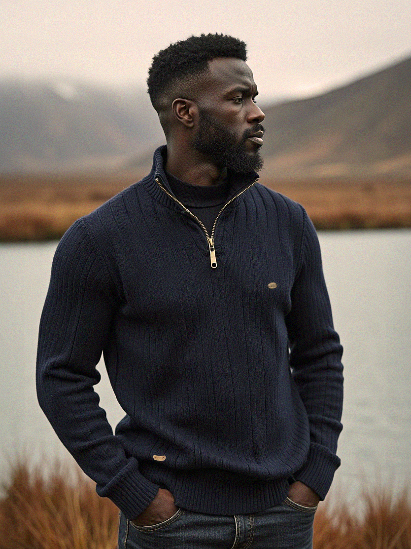 Enzo™ – Maglione a Maglia con Zip