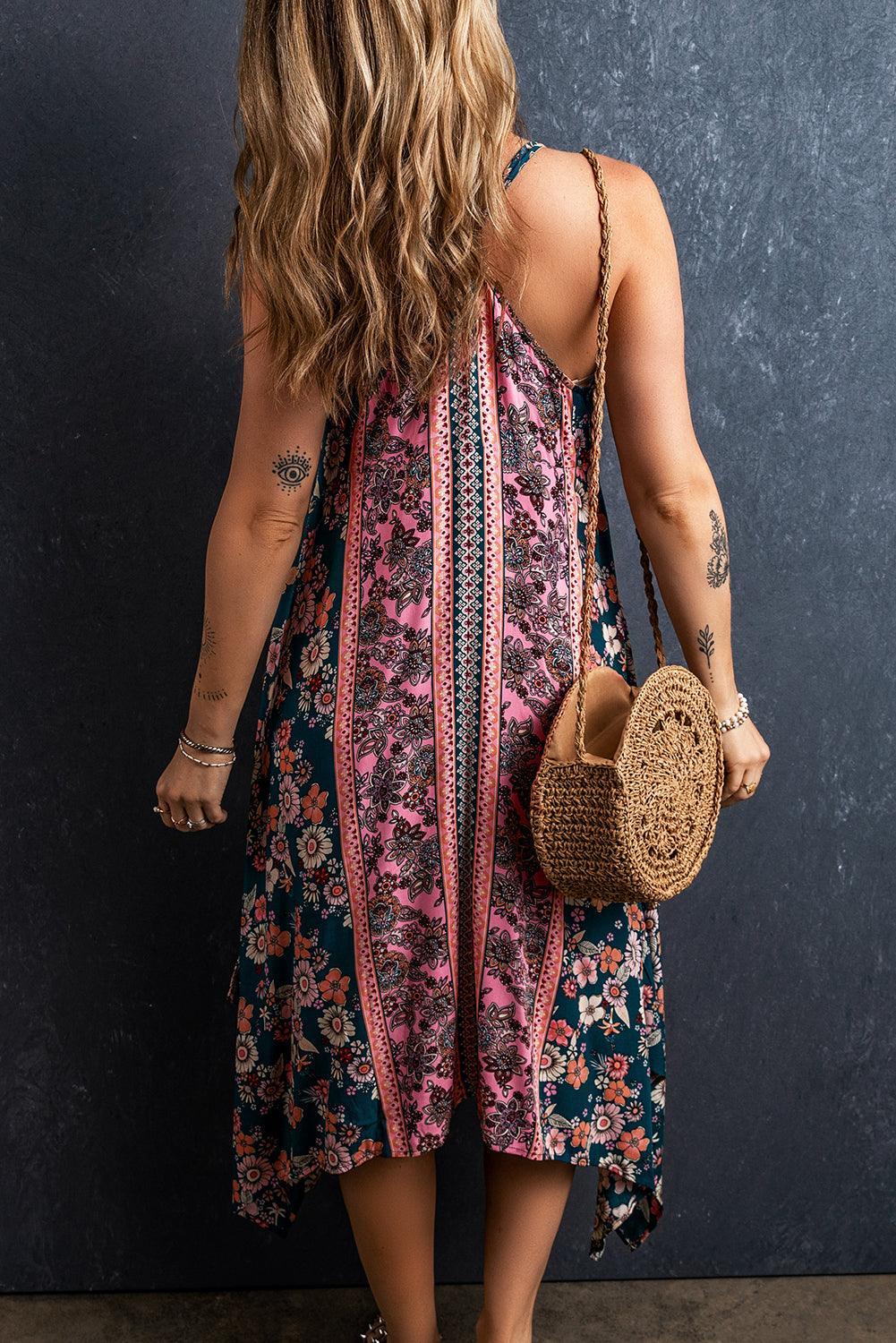 Allegra-Abito Bohémien con Motivo Patchwork