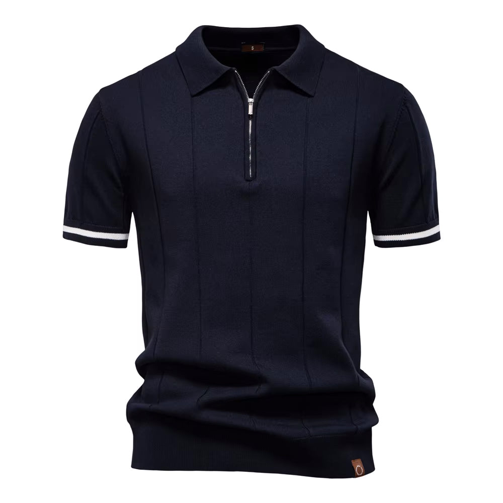Polo Lugano retrò con mezza zip