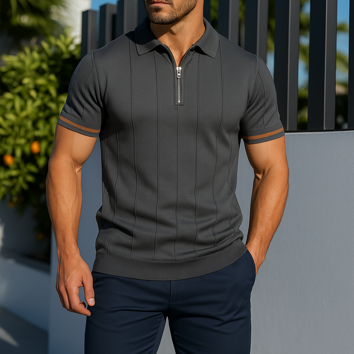 Polo Lugano retrò con mezza zip