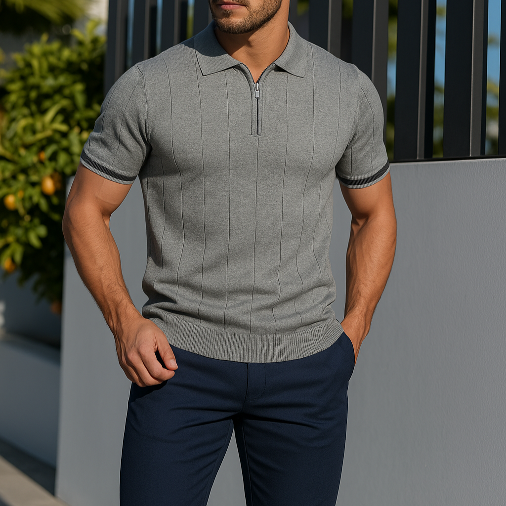 Polo Lugano retrò con mezza zip