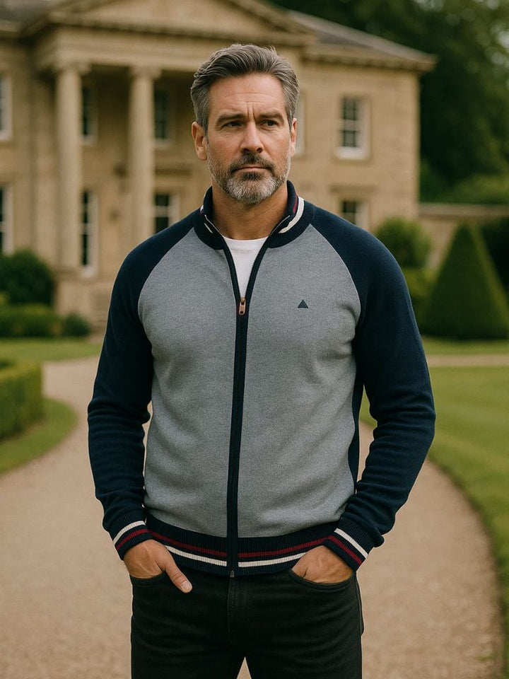 Enzo Vallini™ – Cardigan Zip Patchwork